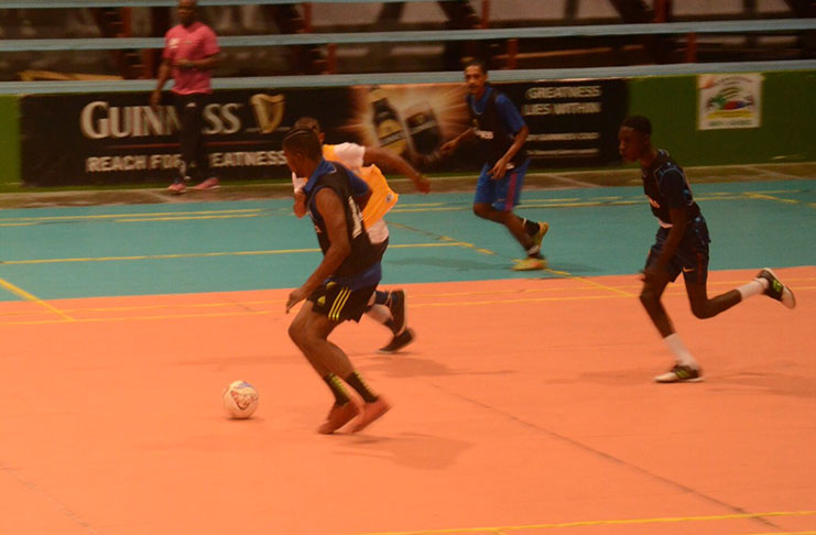 Action in the inaugural Guinness Cage Football championship 