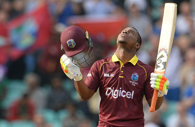The aggressive Evin Lewis reached his second ODI hundred off 94 balls. In all he hit  17 fours and seven sixes in his unbeaten 176.