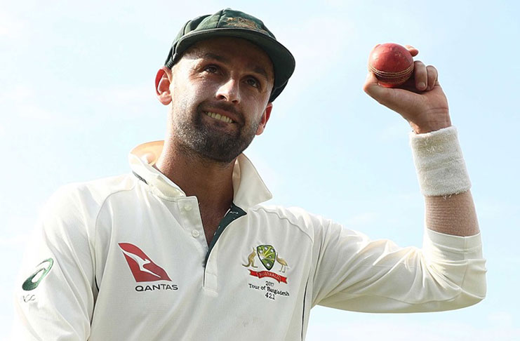Man-of-the-match Nathan Lyon's 13-154 was the best Test match return by an Australian in Asia. (Getty)