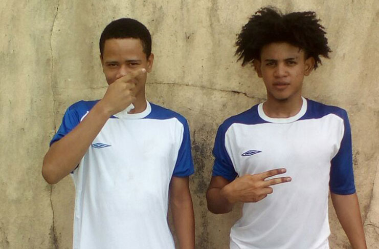 Pouderoyen FC scorers from (R-L) Shamur Thomas and Keanu Lawrence