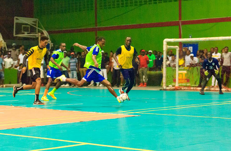 FLASHBACK! Gregory ‘Jackie Chan’ Richardson in action for Sparta Boss at a recent Futsal tournament. Richardson will be in action tonight against Channel-9 Warriors. (Delano Williams photo)