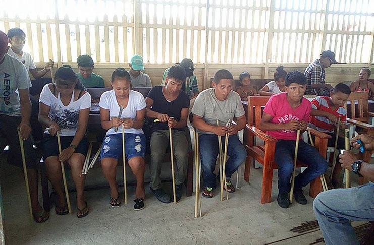 Wakapoa youth involved in traditional art and craft training