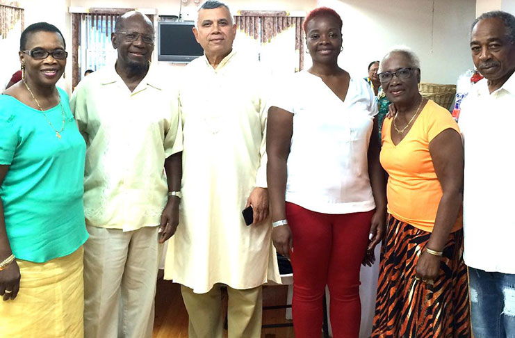 From left are: Frances Griffith, Hubert Williams, Dr. Dhanpaul Narine, Chantelle Williams, Walterine Sears and Charles Griffith