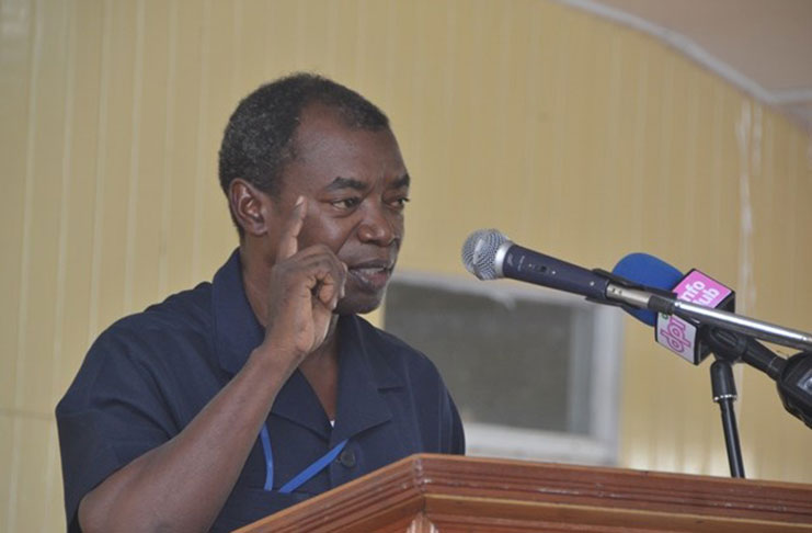 UNDP’s Dr. Patrick Chesney delivering the feature address at the GSA Open Day tour (Photos courtesy DPI)