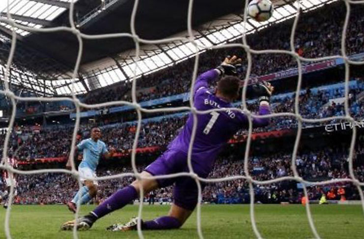 Manchester City's Gabriel Jesus scores their fourth goal Action Images via Reuters/Jason Cairnduff