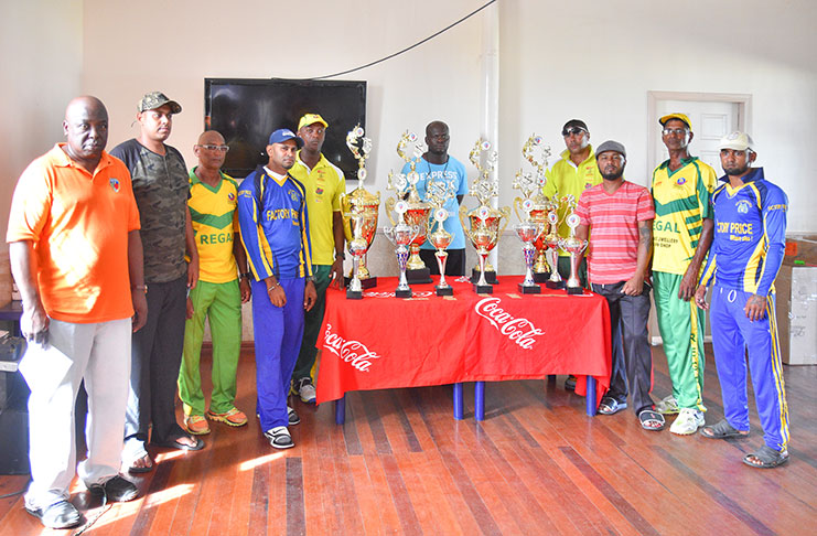 Some of the participating teams for the GSCL INC-organised Inaugural Prime Minister’s T20 Softball Cup following Saturday’s Draw at the Malteenoes Sports Club (Samuel Maughn photo)