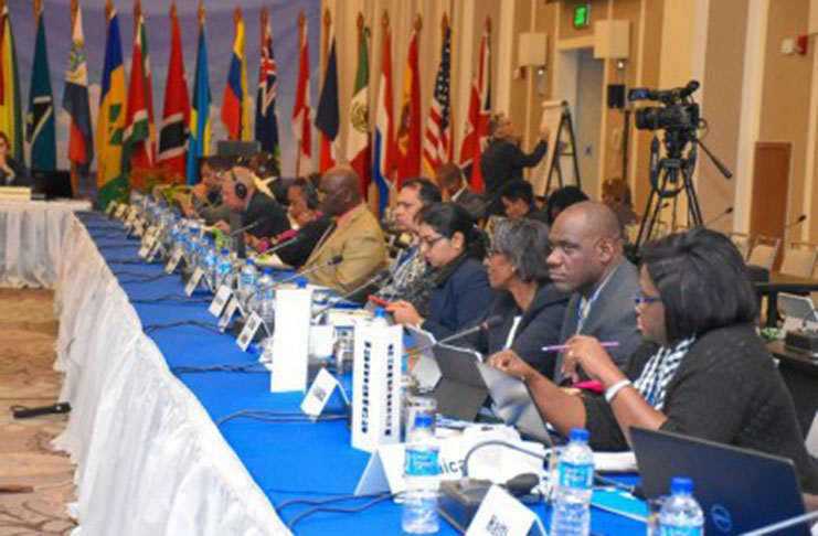 Some of the more than 200 delegates currently attending the CFATF XLVI Plenary and Working Group Meetings at the Guyana Marriott Hotel (DPI Photo)