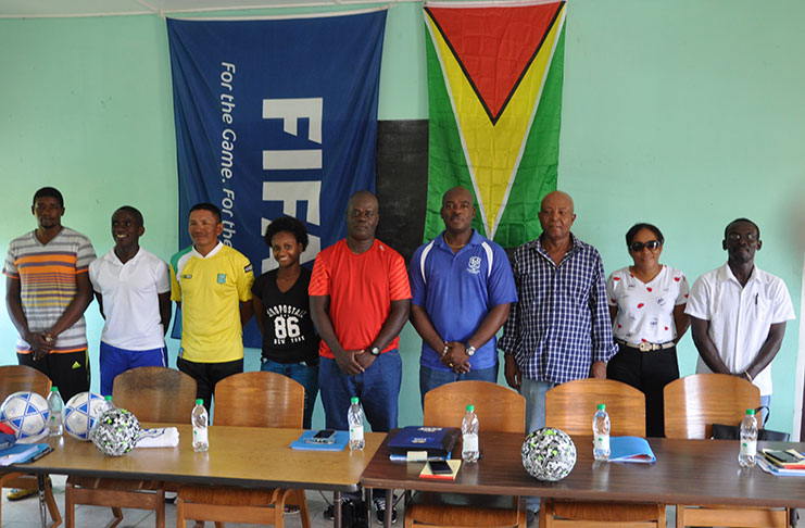 The new EBFA Executive Committee from right: Wayne Francois, Dawn Joseph, Noel Harry, Franklin Wilson, Kevin Anthony, Abigale Scott, Devon Winter, Orein Angoy and Owan Wills.