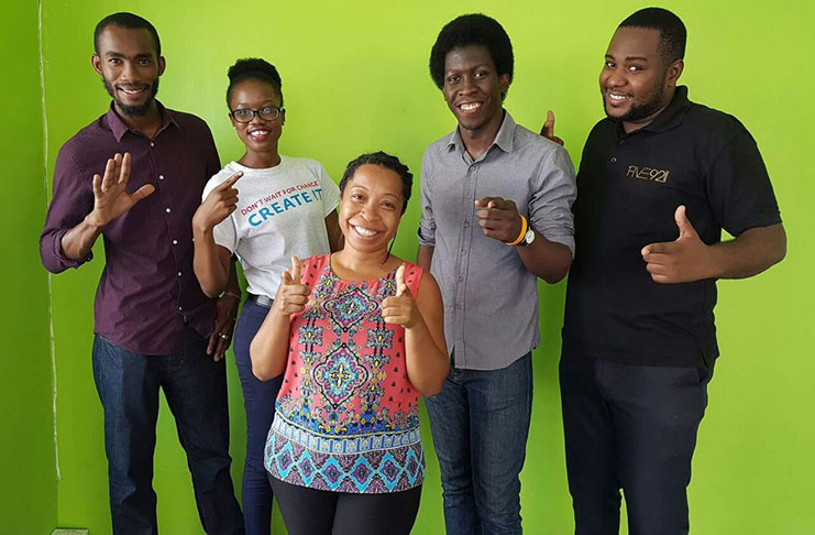 From L-R: Judason Bess - CEO Farmacy, Founder and CEO of Community Health Care – Abbigale Loncke, Shaunda Yarde - CEO Golden Crunch Coconut Biscuits, Co-Founder of Intellect Storm – Triston Thompson and Dason Anthony - CEO 592 Dresses.