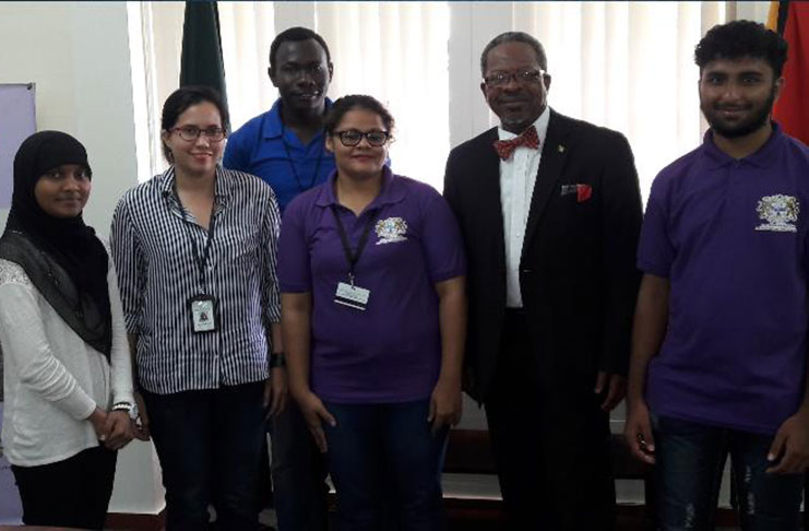 The University of Guyana Astronomical Society (UGAS) contingent that attended the UWI/Carina Conference in Trinidad and Tobago with UG Vice-Chancellor, Dr. Ivelaw Griffith
