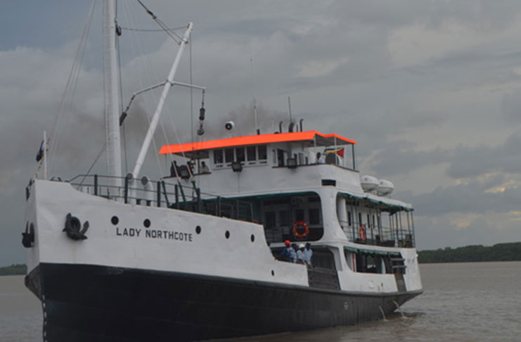 One of the existing ferries, MV Lady Northcote that normally plies the Georgetown to Port Kaituma, Region One, route