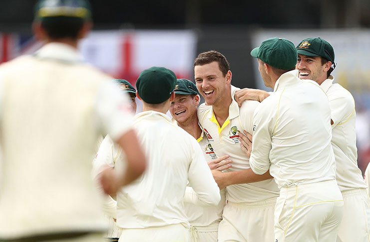 Pacer Josh Hazlewood eventually removes Malan to a catch down the leg side and completes a five-wicket haul shortly after. (Getty Images)