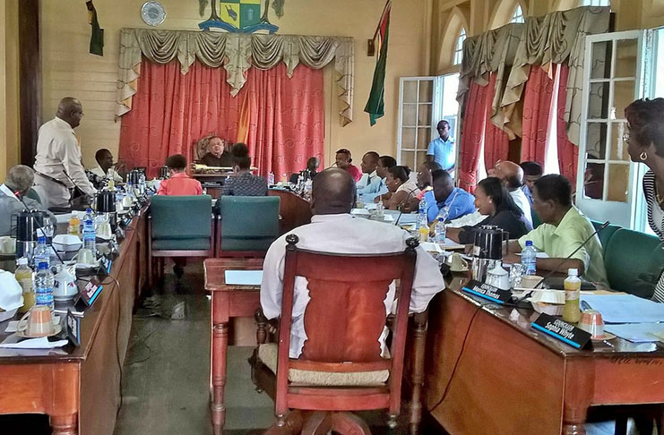 Deputy Mayor Lionel Jaikarran chaired last Monday’s statutory meeting as Mayor Patricia Chase-Green  was out of the jurisdiction