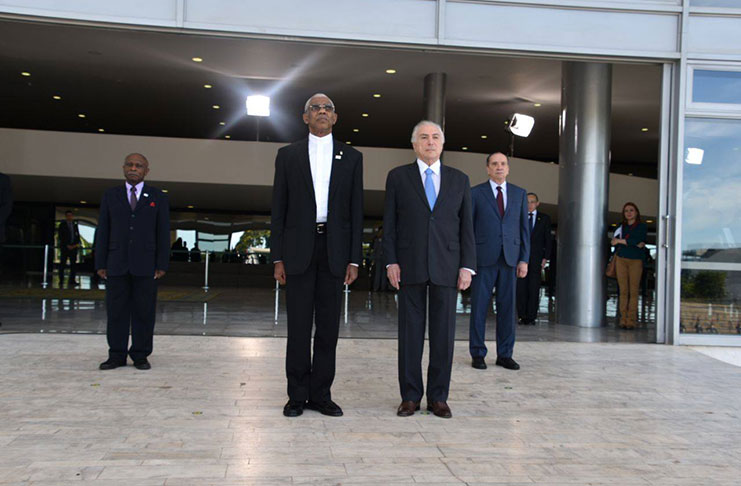 President David Granger and his Brazilian counterpart, President Michel Temer (MoTP)