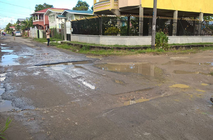 These areas of Middle Road, La Penitence, were reportedly excavated several months ago but are yet to be fixed