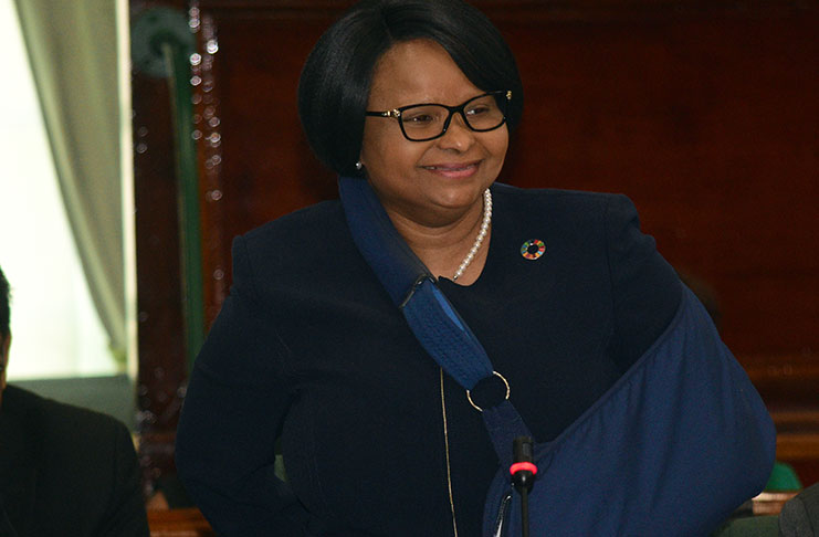 Public Health Minister Volda Lawrence addressing the House on Wednesday
