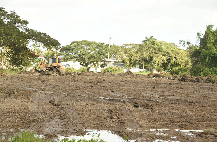 Residents believe that it is a private housing developer that has started works on the land (Photo by Adrian Narine)