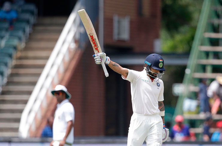 India skipper Virat Kohli hits a top score of 54 runs.
