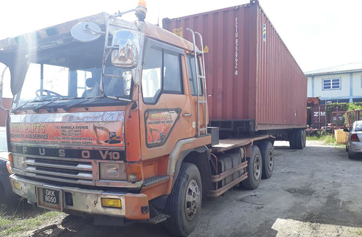 The truck that was ferrying the container with the smuggled chicken