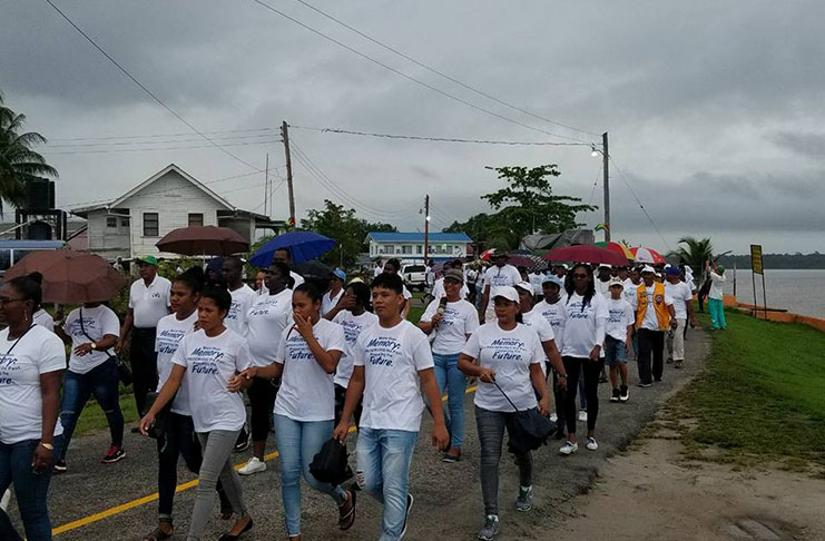 Some of the hundreds of Barticians who participated in the Peace Walk under the theme “More than memory: Preserving the past, preparing the future.”