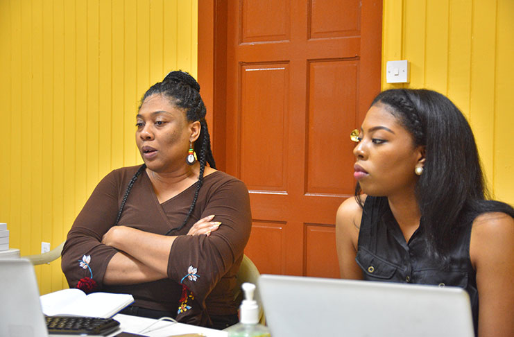 Addressing matters of underrepresentation and stereotypes which affect females in science are: Co-founders of STEM Guyana, Karen Abrams (left) and Ima Christian (right) (Photo by Samuel Maughn)