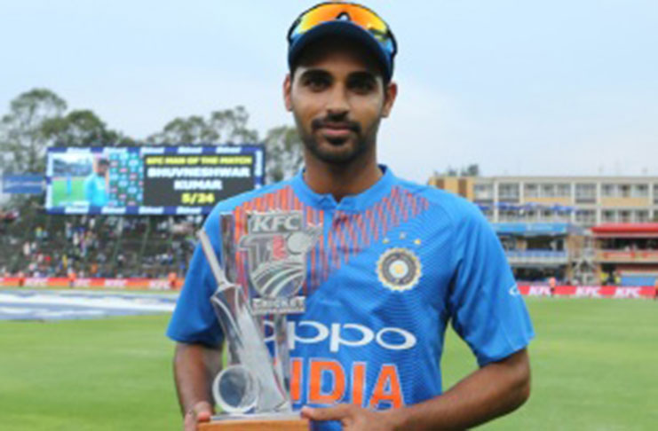 Bhuvneshwar Kumar was named Man-of-the-Match for his five wickets © BCCI