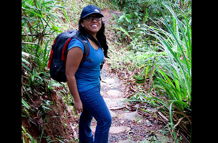 Michelle Kalamandeen during one of her many excursions into the rain forest