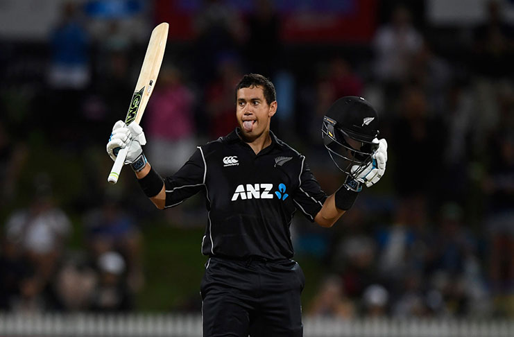 Ross Taylor marks his 18th ODI hundred, New Zealand v England, 1st ODI, Hamilton, February 25, 2018 ©Getty Images