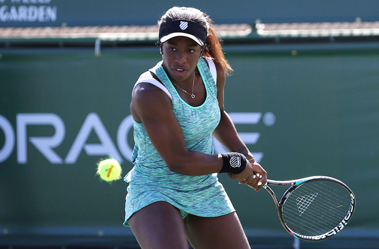 Sachia Vickery during her match against Naomi Osaka at the Indian Wells