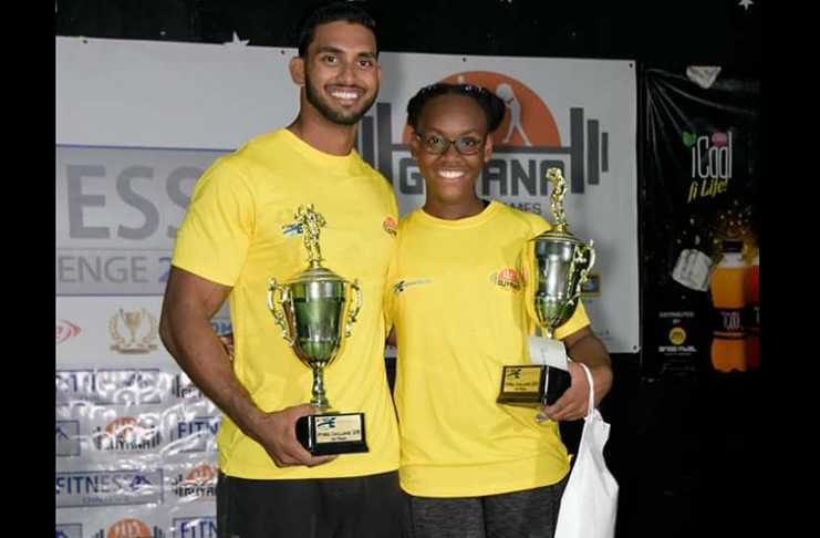 Dillon Mahadeo and Delice Adonis were the Male and Female champions of the Kares Fitness Challenge.