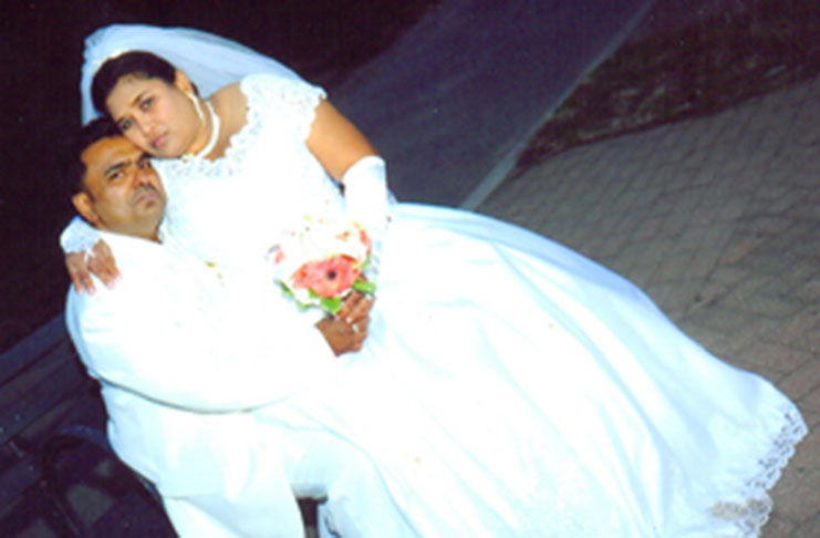 Hemwattie Abdulla and the deceased, Abdool Shakeel Majid, on their wedding day