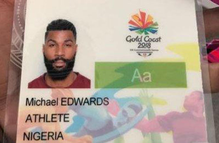 Mike Edwards - who is engaged to British athlete Perri Shakes-Drayton - also posted a picture of his accreditation.