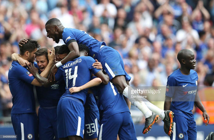 Chelsea celebrating Álvaro Morata's goal in the 2-0 win over Southampton | Getty Images/Dan Istite