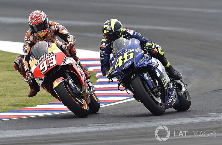 Rossi (46) has lashed out at his MotoGP rival Marquez (93) in the aftermath of their Argentina clash.