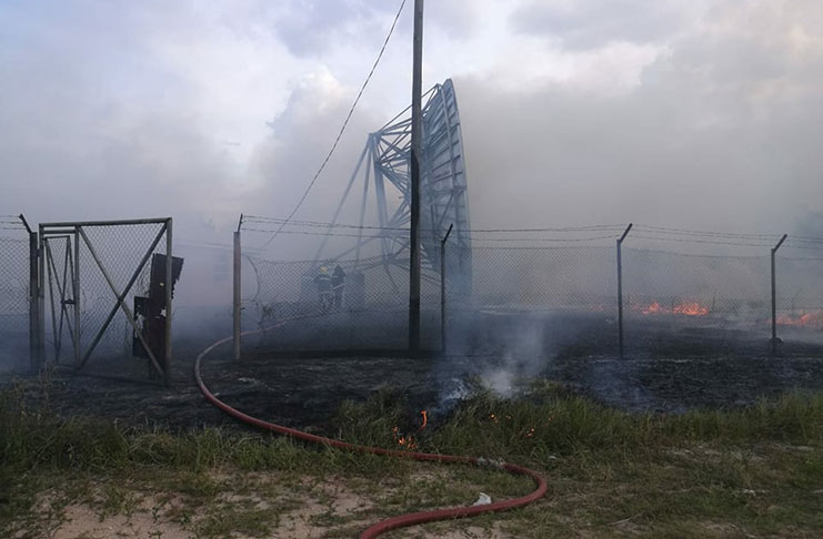 Firefighters on Sunday were able to put out the blaze at the old television station building, located in Richmond Hill, Linden