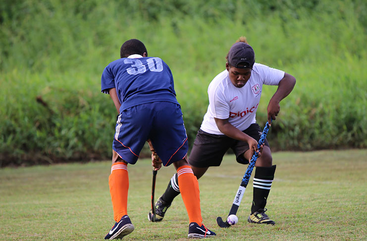 Ezekiel Springer (right) put in a controlled-performance for Saints U-19s.