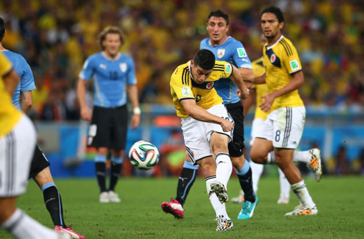 James Rodriguez scored 6 in 2014, including a peach against Uruguay. (Getty Images)