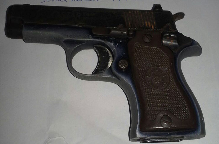 The illegal weapon found on the suspect
