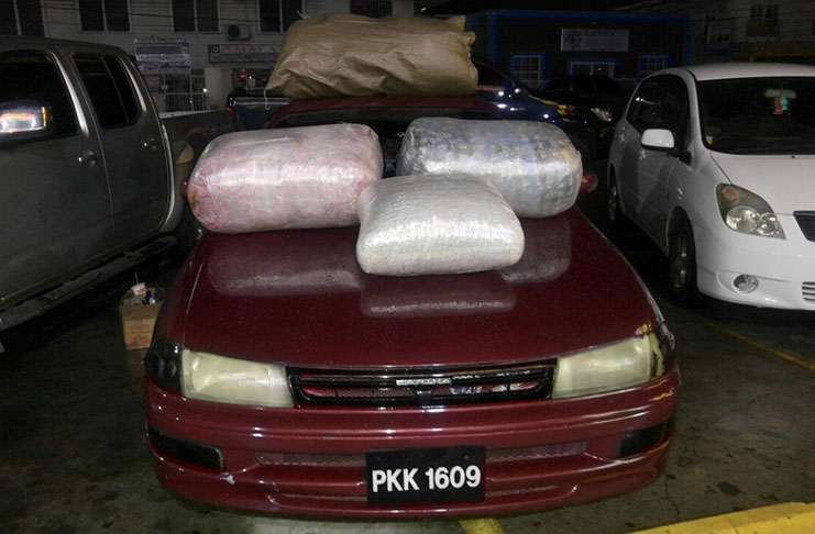 The bales of drugs that were found in the red Toyota car