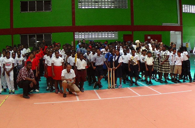 Part of the opening ceremony of the Daniel G Richmond Memorial and Al Sport & Tour Promotions End of School year Primary Schools Windball tournament