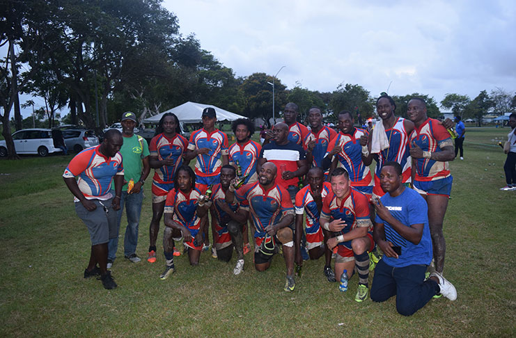 CHAMPS! Pepsi Hornets crowned Champions of the STAG Guyana Carnival Sevens Rugby tournament after defeating Yamaha Caribs 12 – 10 in the finals at the National Park.