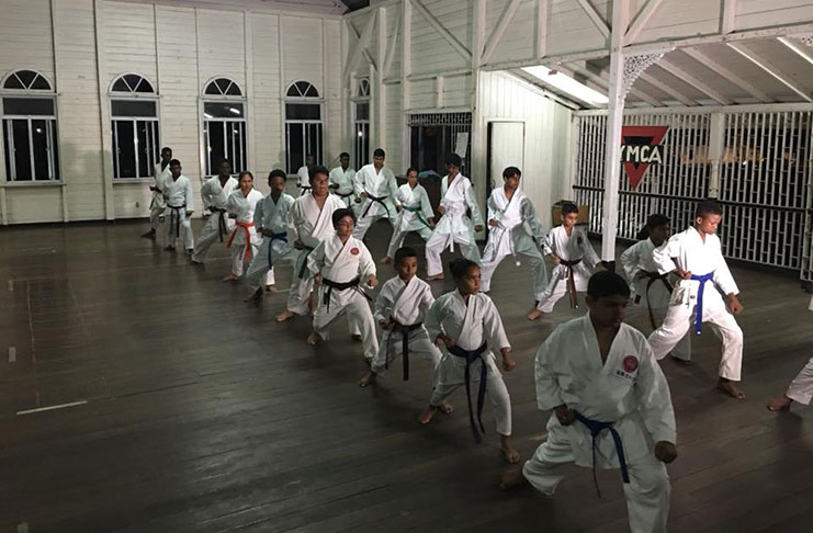 Some of the karatekas of the YMCA school (All photos courtesy of the Association do Shotokan Karate Guyana)