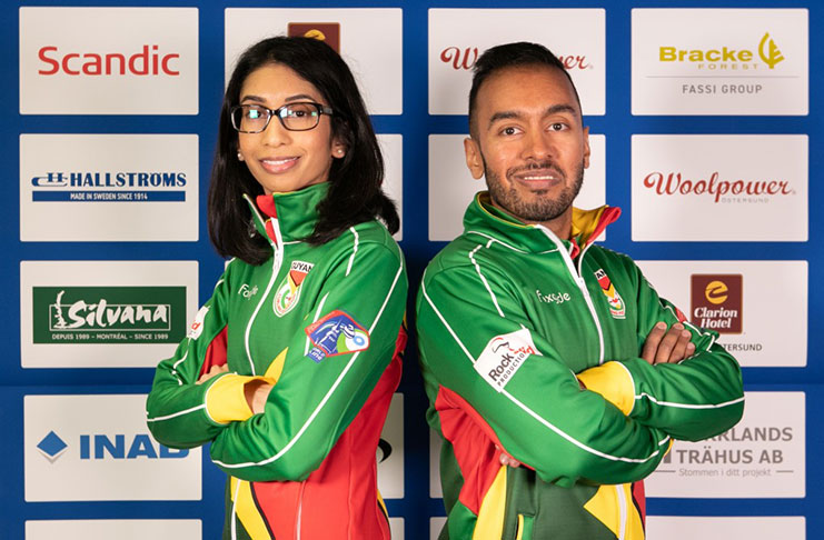 Rayad and Farzana Hussain at the World Mixed Doubles Curling Championship