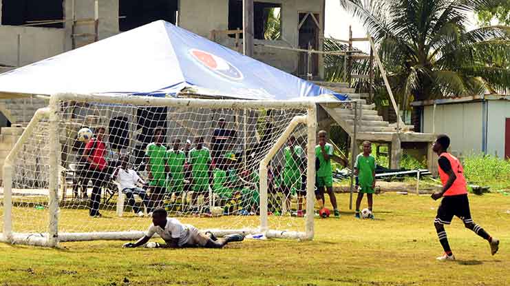 St George’s were able to scrape through 3-2 on sudden death penalties against Marian Academy (Adrian Narine photo)