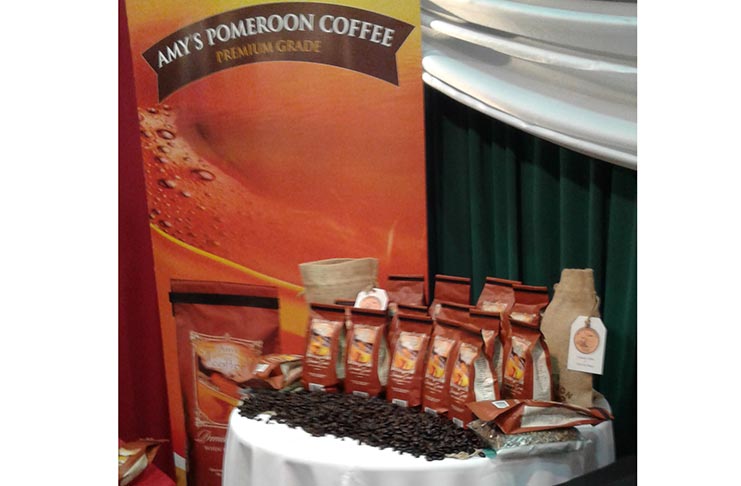 Amy’s Pomeroon Coffee display – Guyana booth