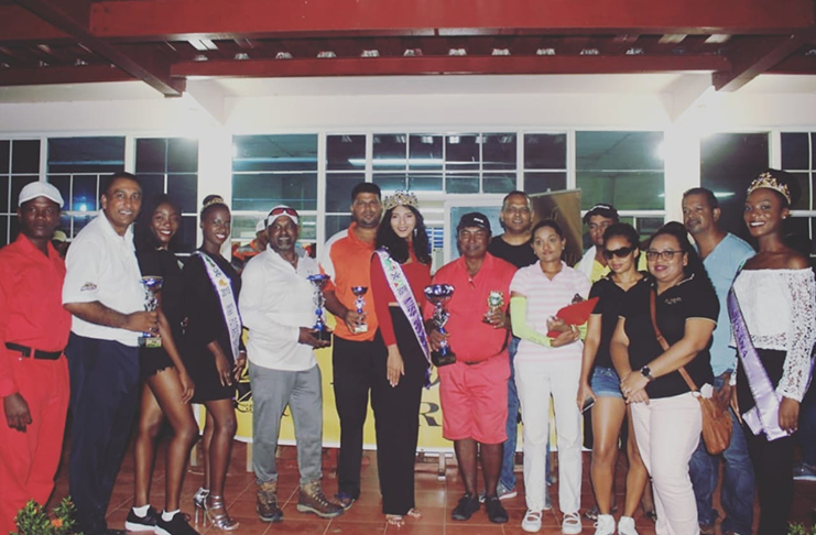The five winners poses with the Miss World Guyana finalists, DDL representatives and other dignitaries.
