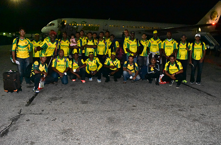 Regal teams prior to departure at the Cheddi Jagan International Airport at Timehri on Wednesday night