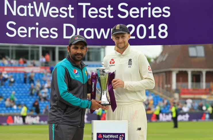 Pakistan’s skipper Safraz Ahmed (left) and England ‘s Root shared the silverware at the end of the two-match Test series: AFP/Getty Images