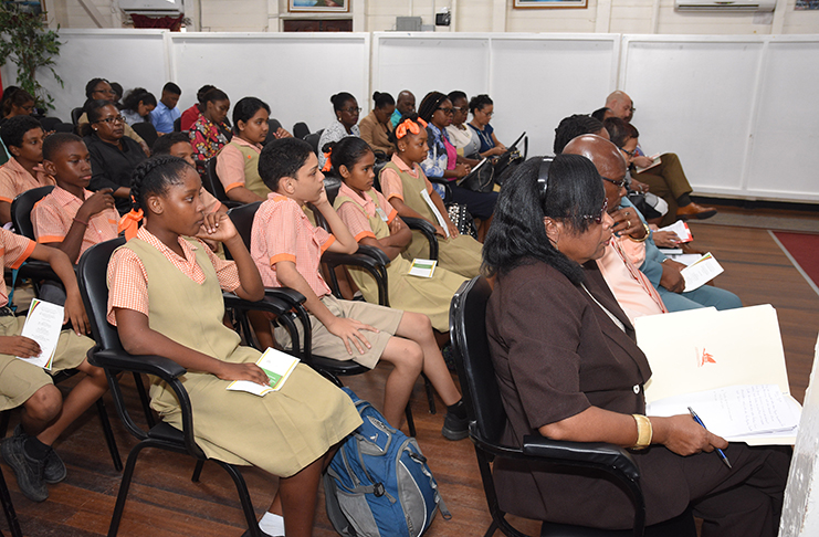 A section of the gathering at Monday’s launch of the national policy on reintegrating teenage mothers into schools