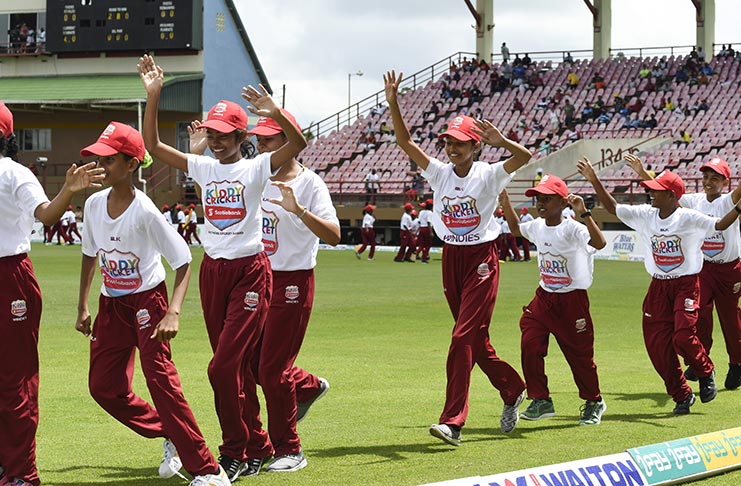 More than 100 boys and girls from across the country participated in the lunchtime Scotiabank Kiddy Cricket interval on Sunday at the Guyana National Stadium.